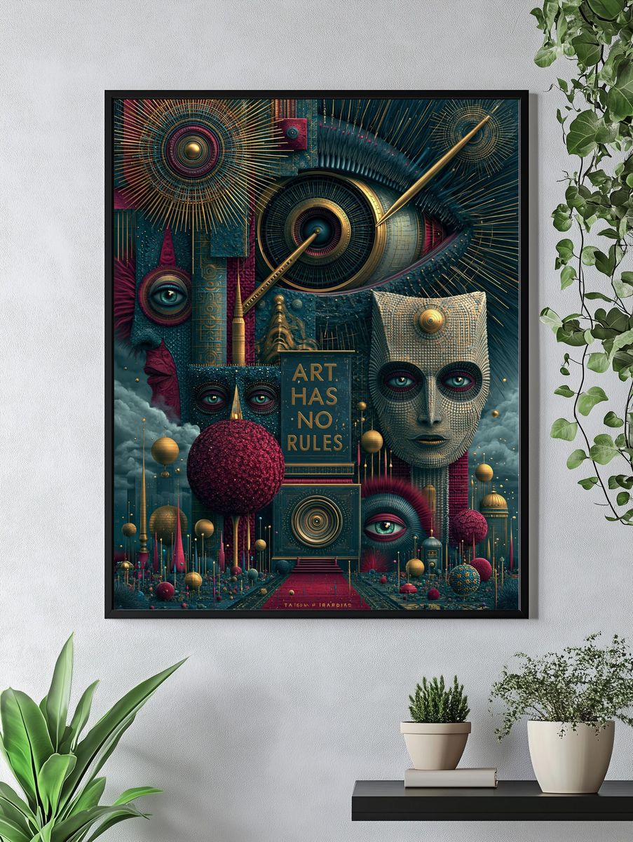 Art Has No Rules Surrealism Poster. — room view 4