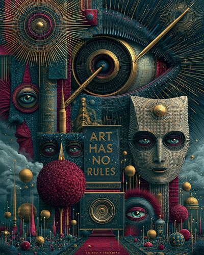 Art Has No Rules Surrealism Poster.