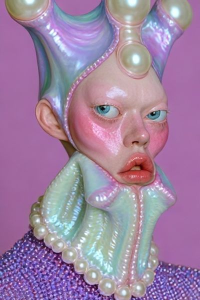 Surreal Pearl Portrait Print.
