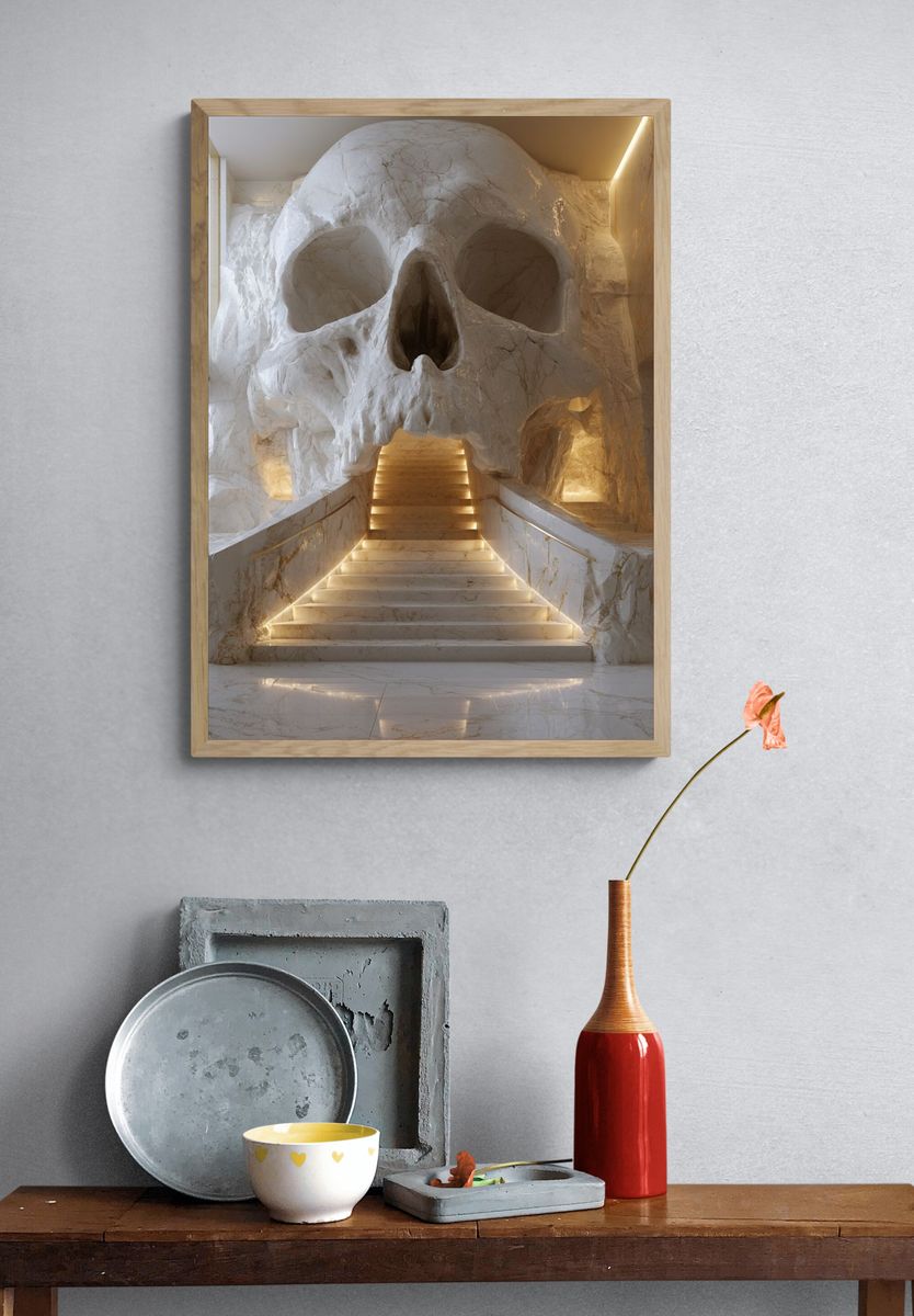 Skull Staircase Architecture Print. — room view 3