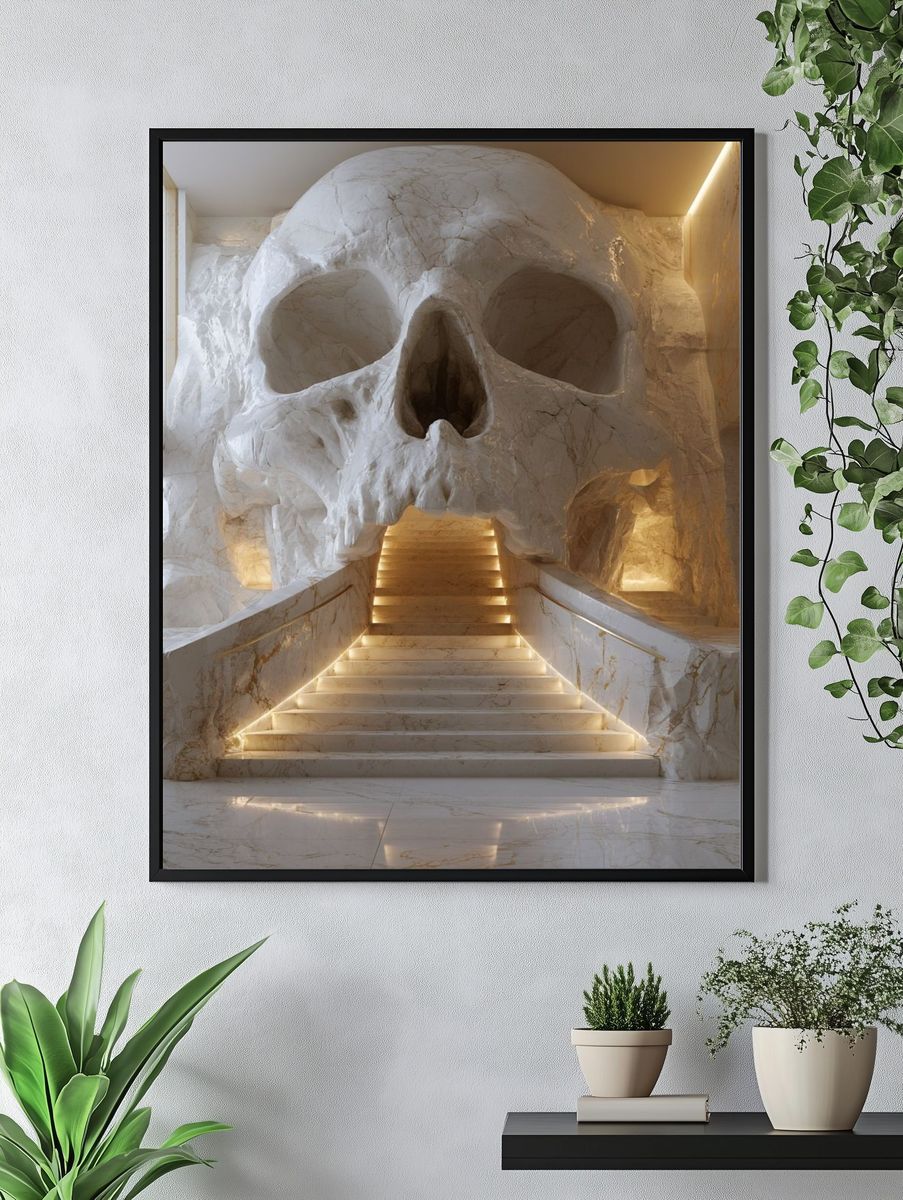 Skull Staircase Architecture Print. — room view 4