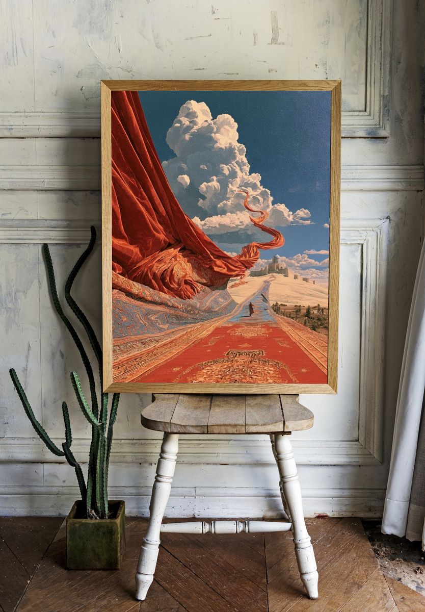 Surreal Desert Cloudscape Print. room preview