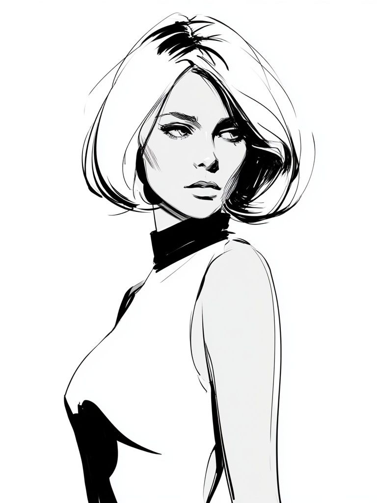 Fashion Sketch Portrait Poster. poster — fashion art