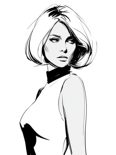Fashion Sketch Portrait Poster.