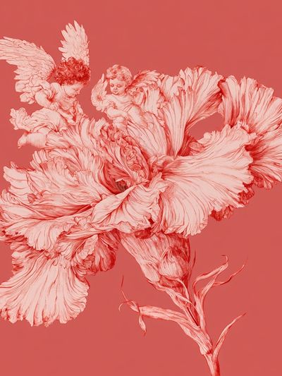 Cherub Floral Surrealism Print.