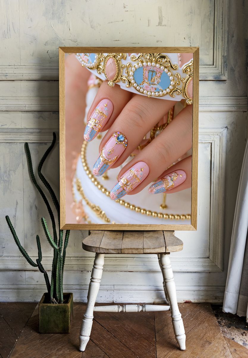 Pastel Rococo Nail Art Poster. room preview