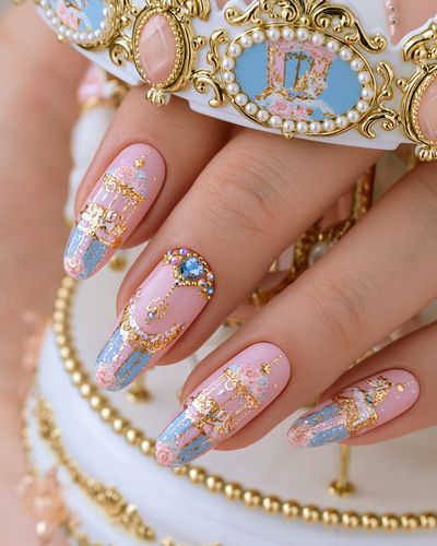 Pastel Rococo Nail Art Poster. poster