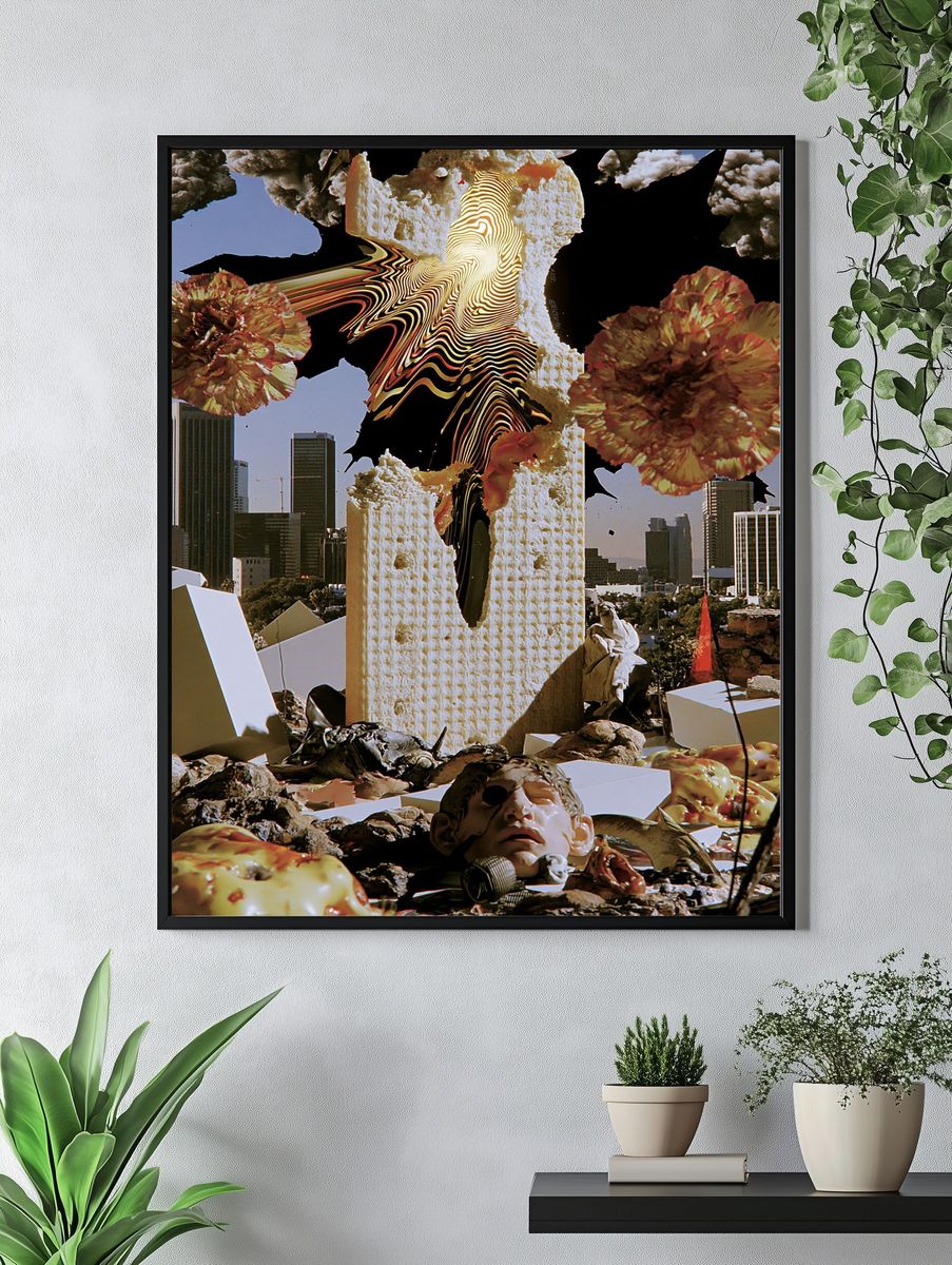 Surreal City Collage Poster. — room view 4