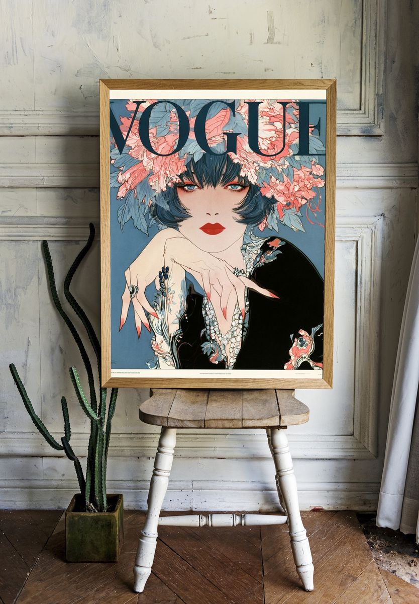 Vogue Floral Portrait Print. — room view 1