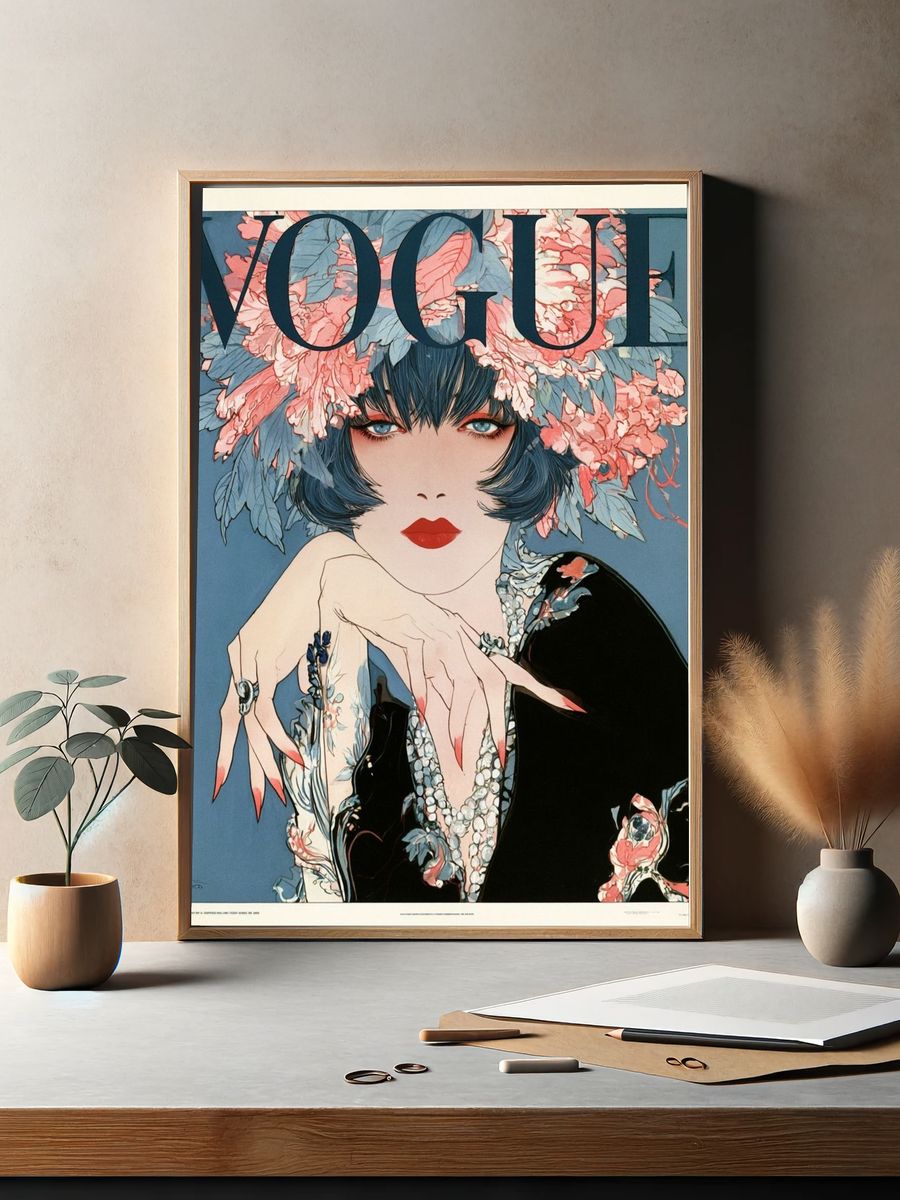 Vogue Floral Portrait Print. — room view 2