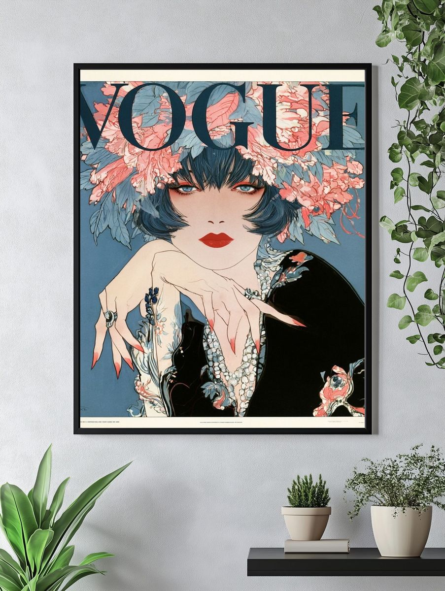 Vogue Floral Portrait Print. — room view 4