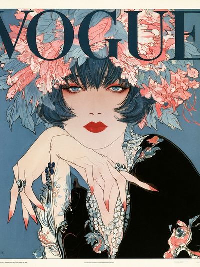 Vogue Floral Portrait Print. poster print