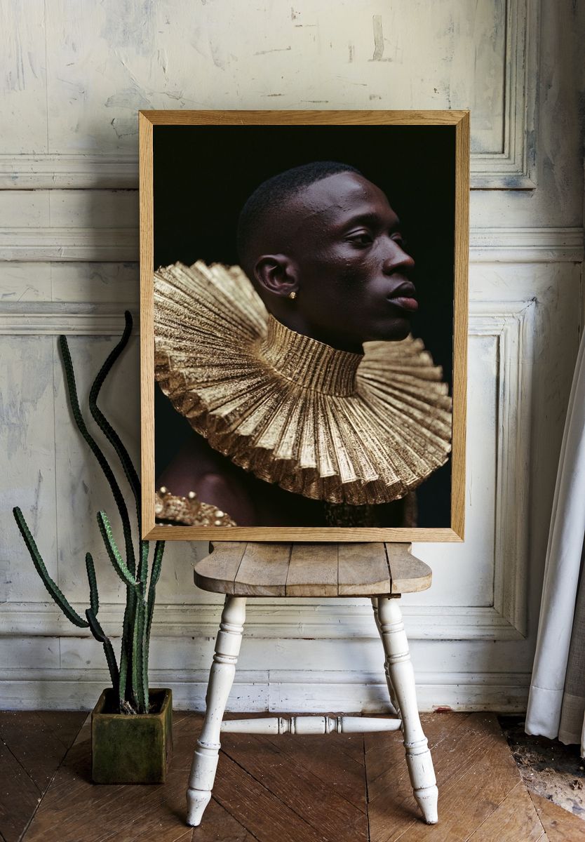 Golden Portrait Fashion Poster. room preview