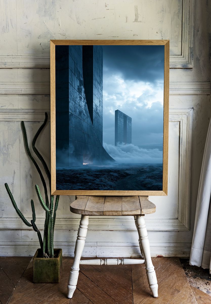Monolithic Seascape — Surreal Print. — room view 1