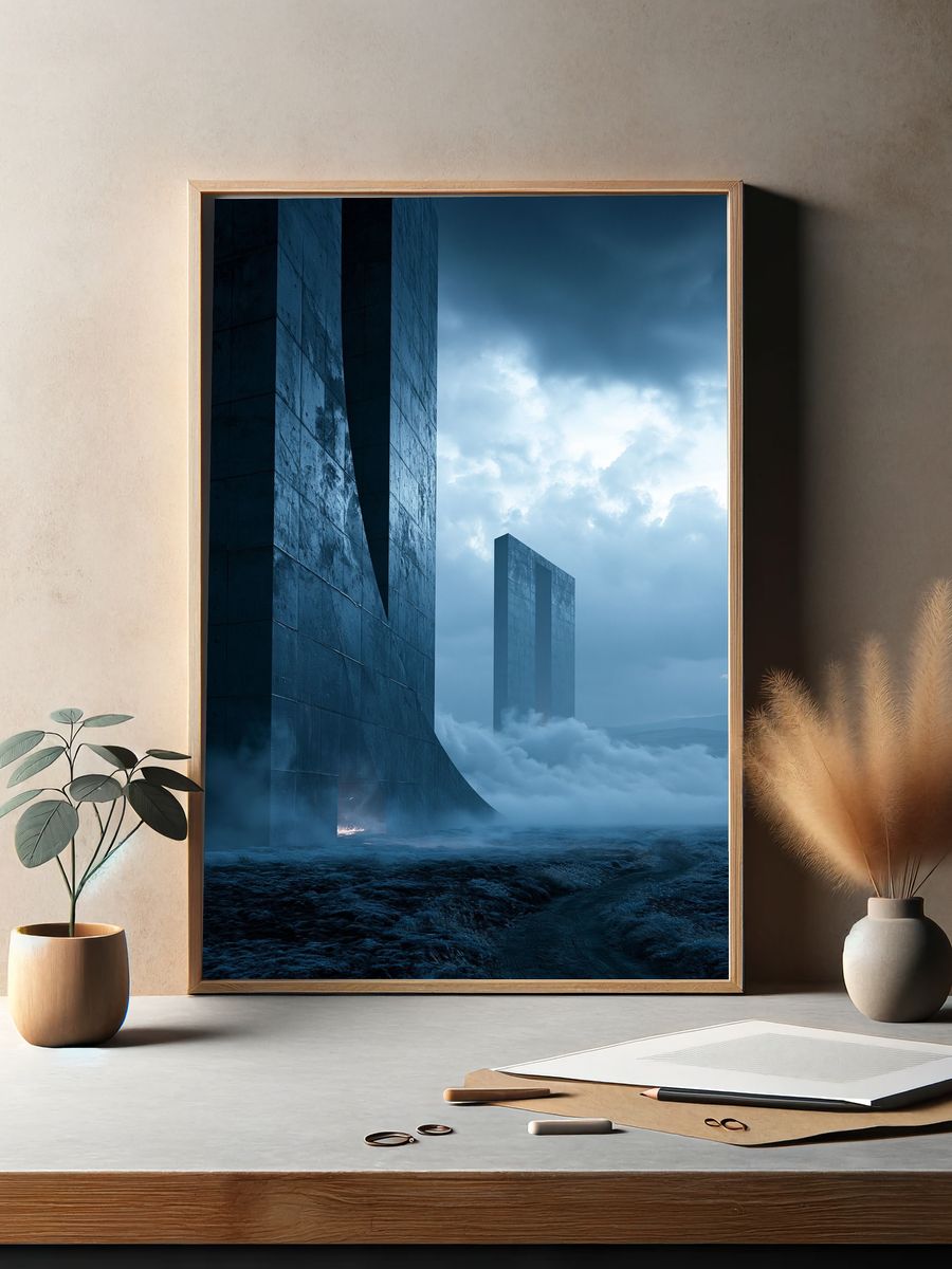 Monolithic Seascape — Surreal Print. — room view 2