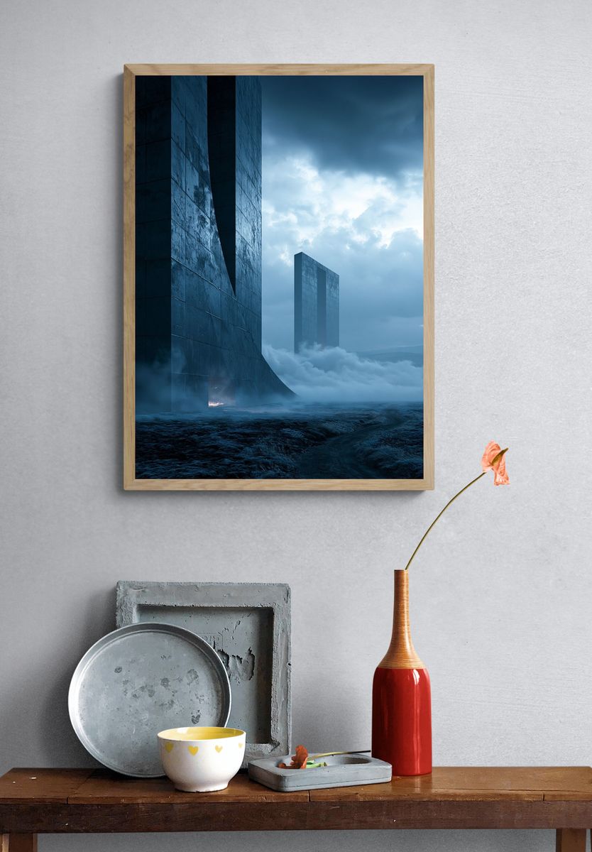 Monolithic Seascape — Surreal Print. — room view 3