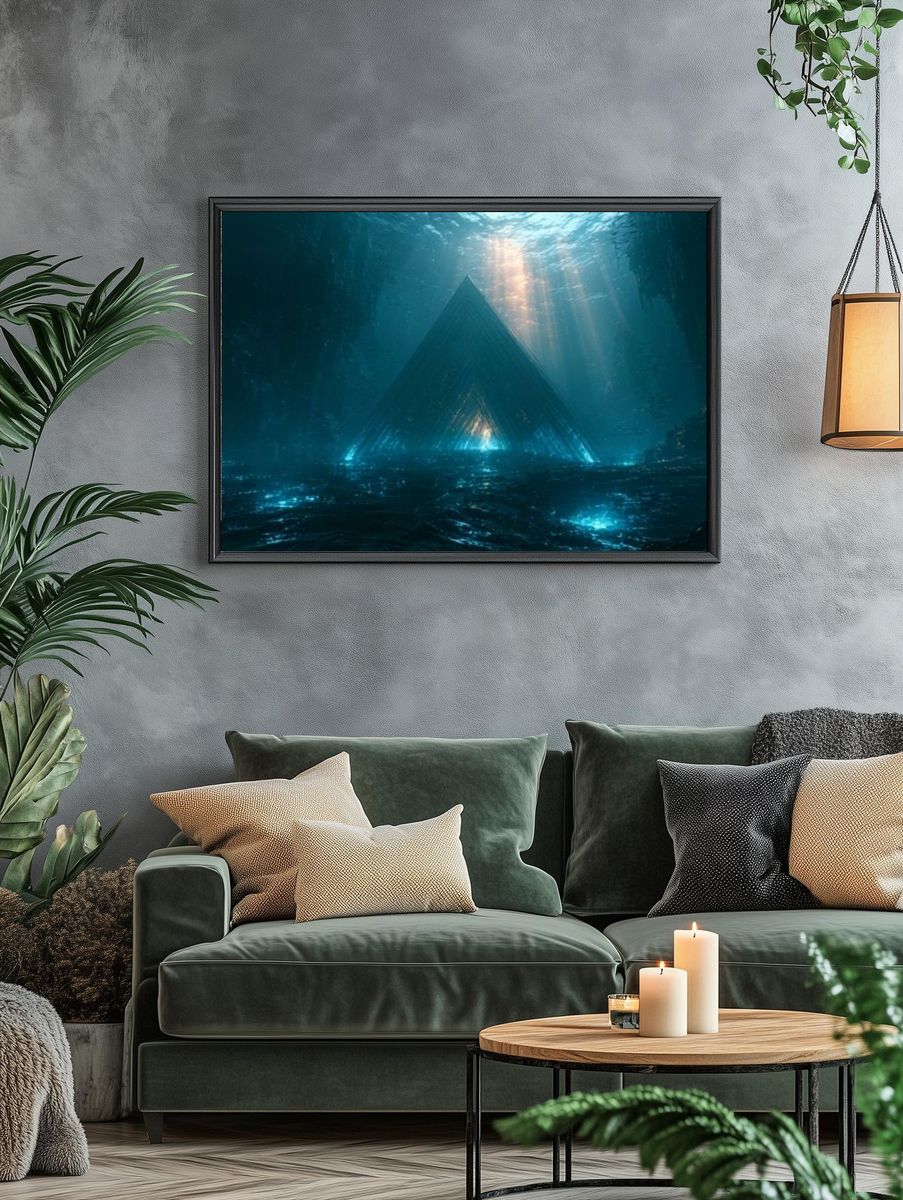 Underwater Pyramid Surrealism Poster. — room view 4