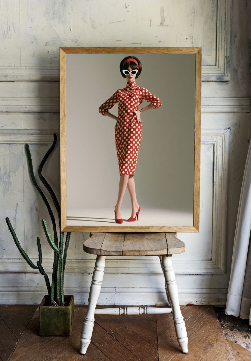 Polka Dot Fashion Portrait Poster. room preview