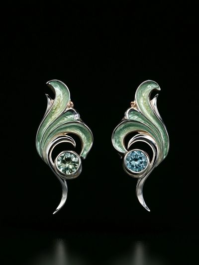 Art Nouveau Gemstone Earrings Print. poster