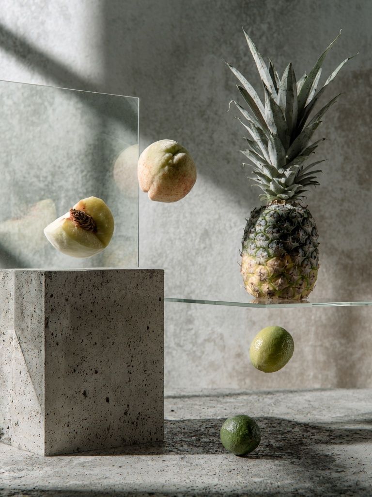 Floating Fruit Still Life Print. poster — fine-art art