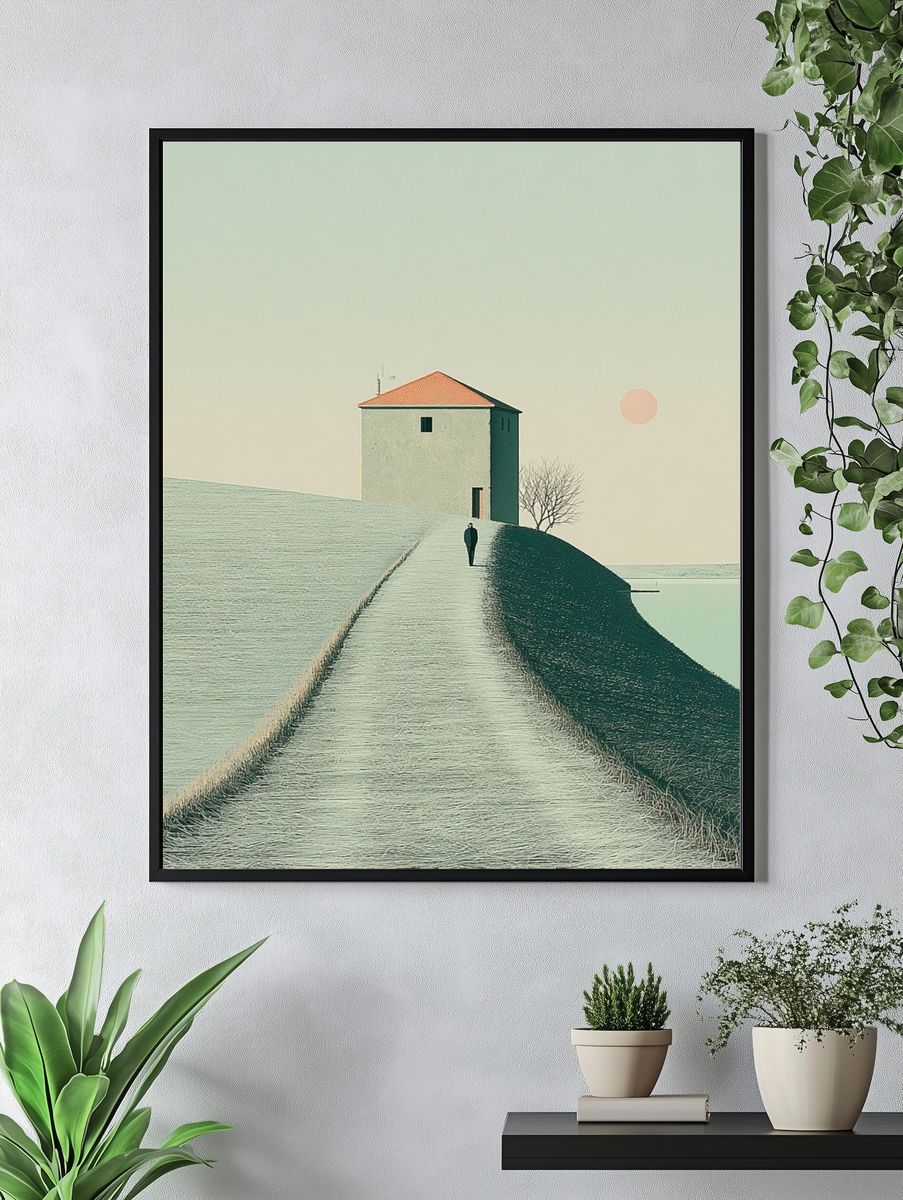 Solitary House Surrealism Print. — room view 4