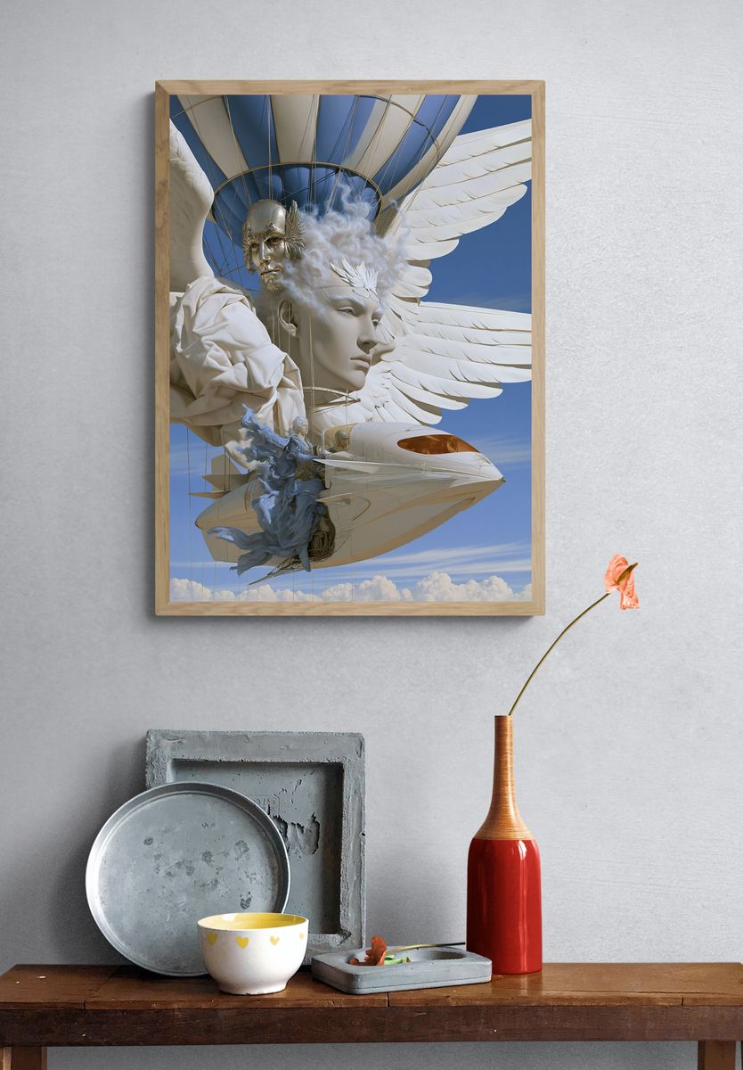 Celestial Airship Surrealism Print. — room view 3