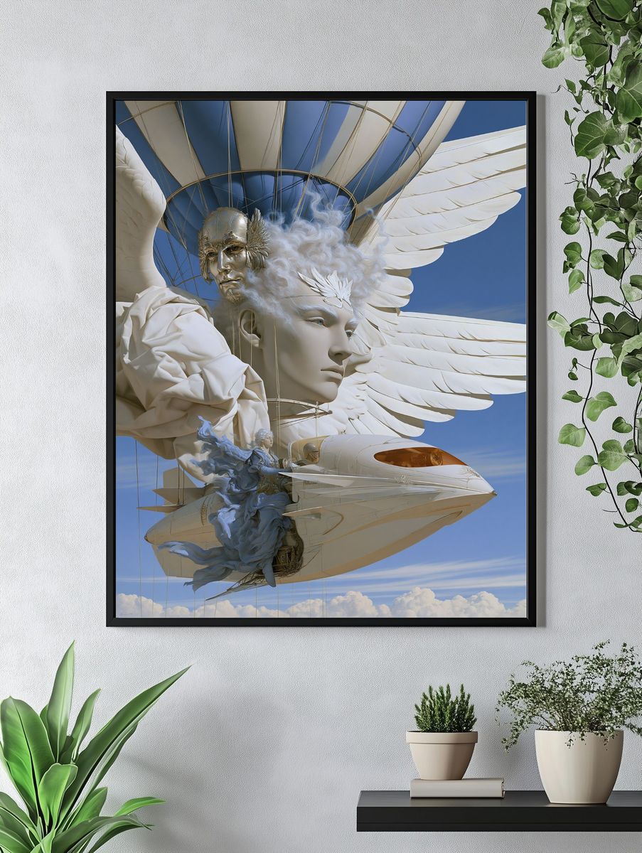 Celestial Airship Surrealism Print. — room view 4