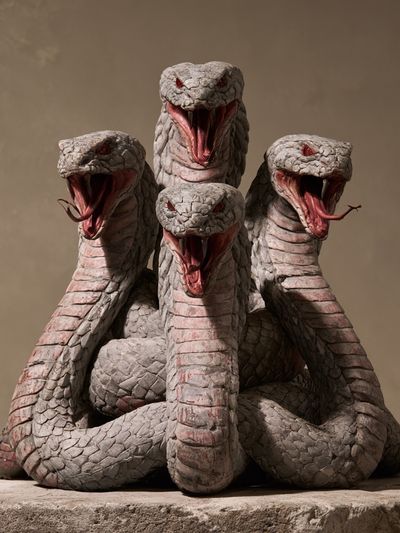 Four-Headed Cobra Surrealism Print.