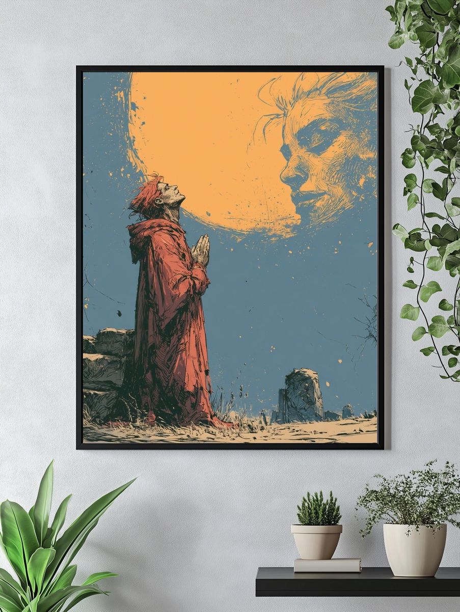 Moonlit Prayer Surrealism Poster. — room view 4