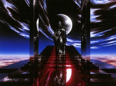 Cosmic Stairway Surrealism Poster. poster