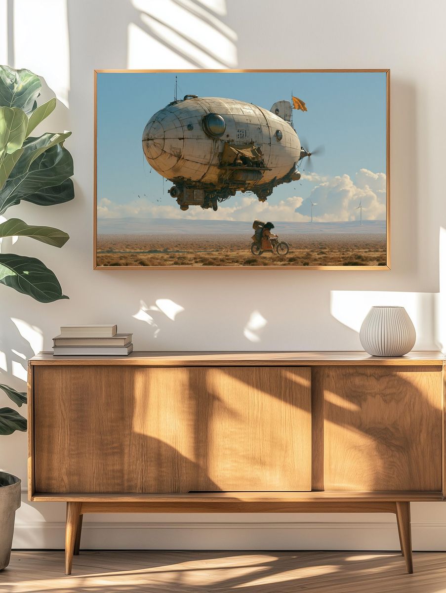 Desert Airship Surrealism Poster. — room view 3