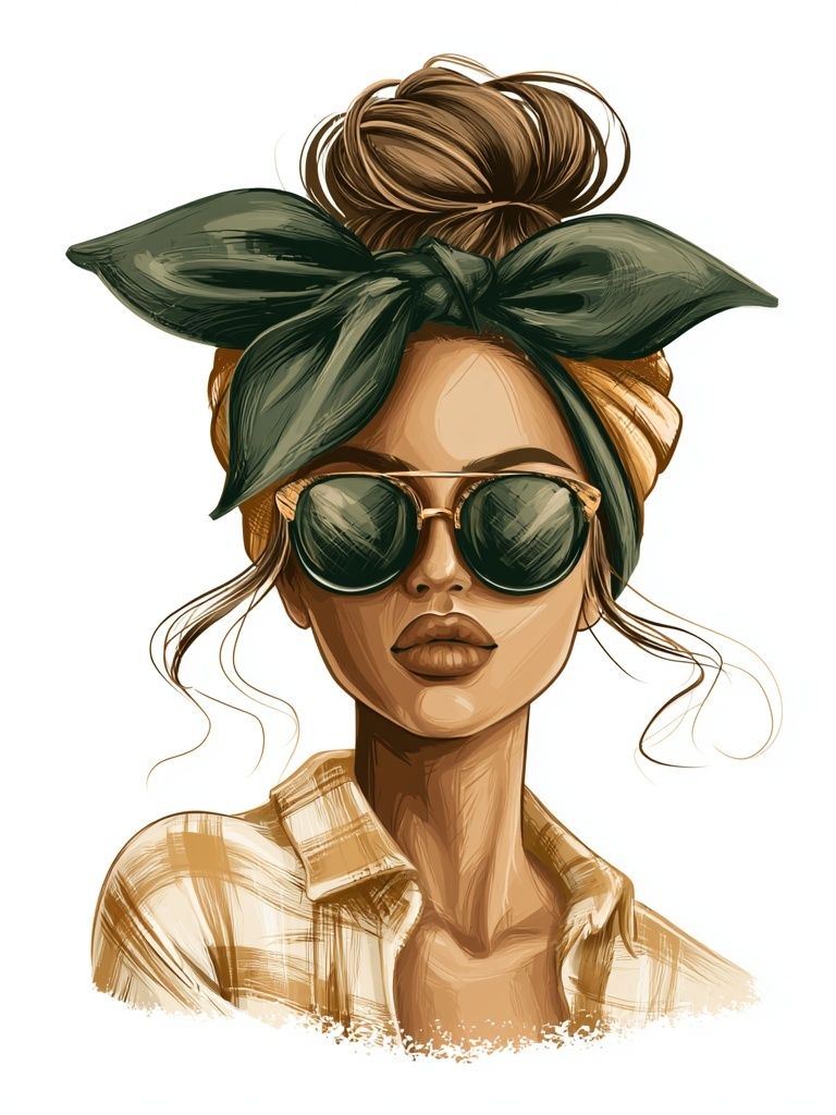 Stylish Woman Portrait Print. poster detail
