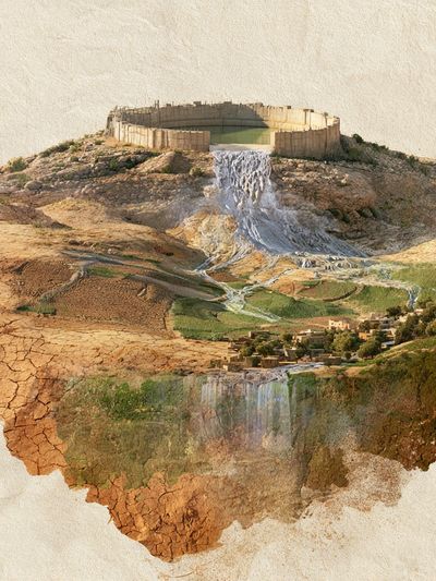 Floating Landscape Collage Print.