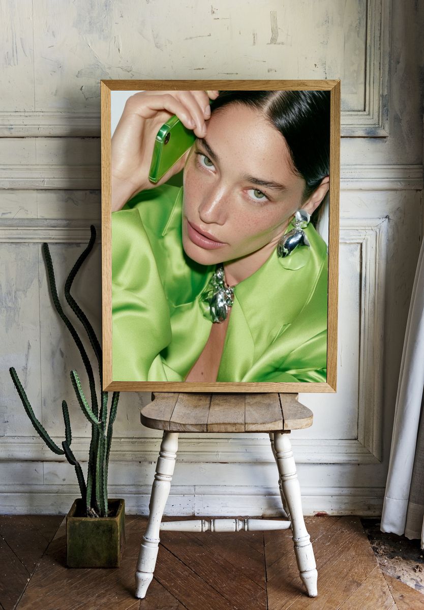 Green Fashion Portrait Poster. room preview