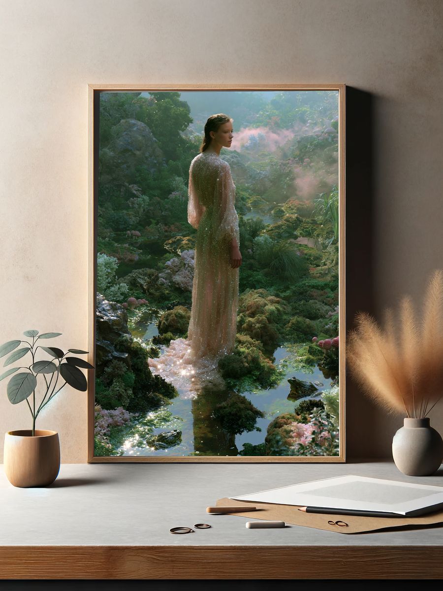 Enchanted Garden Figure Print. — room view 2