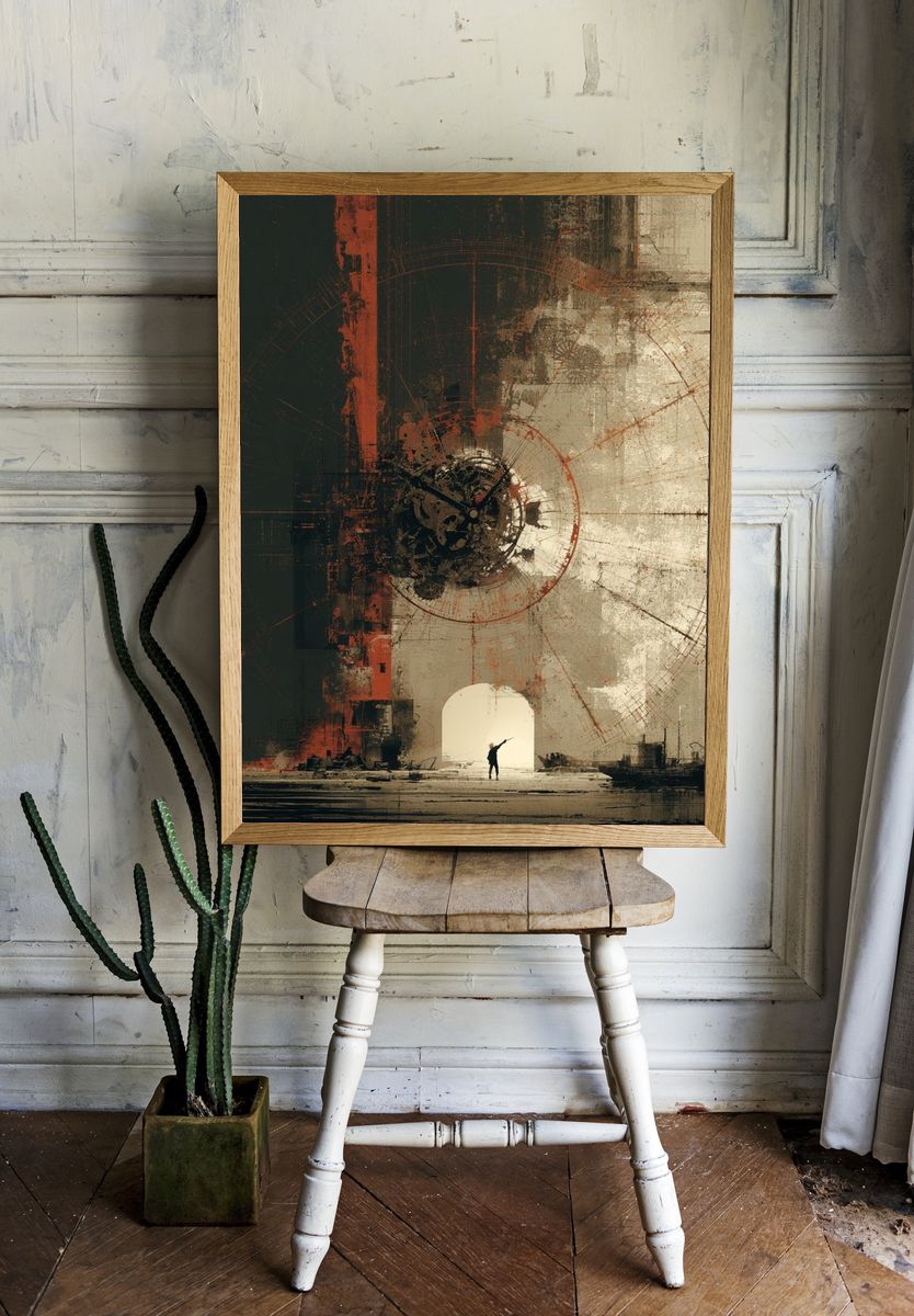 Surreal Archway Abstract Print. room preview