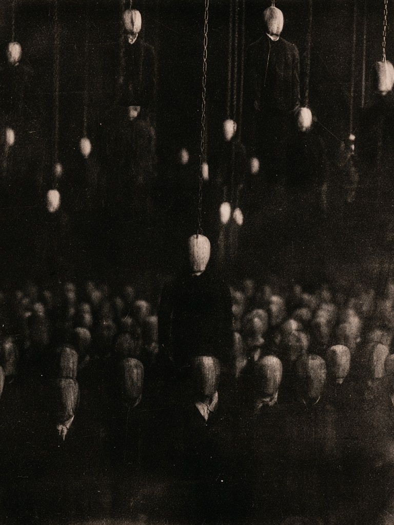 Suspended Figures Black-White Print. poster detail