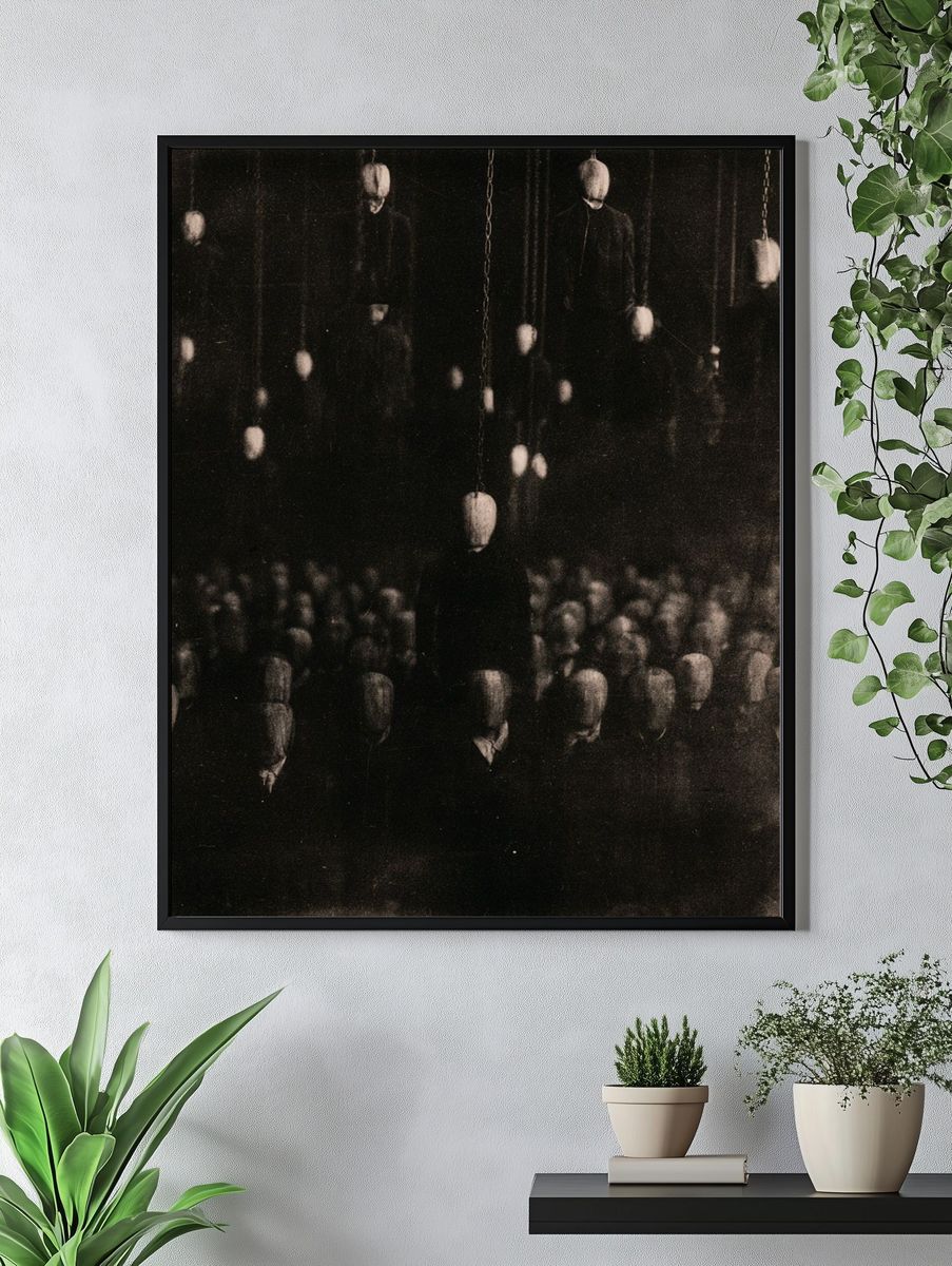 Suspended Figures Black-White Print. — room view 4