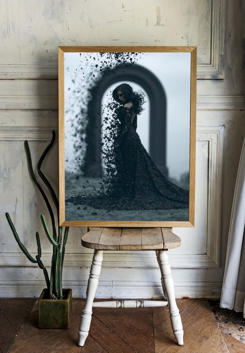 Dark Surreal Woman Print. — room view 1