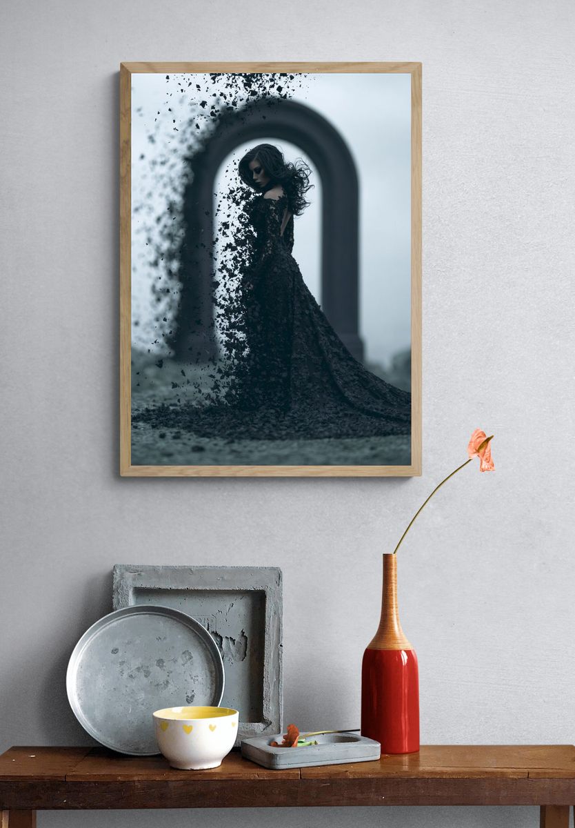 Dark Surreal Woman Print. — room view 3