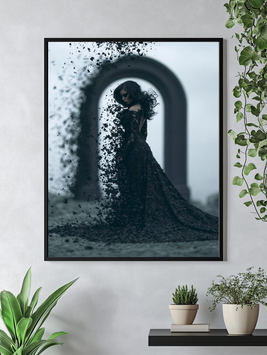 Dark Surreal Woman Print. — room view 4