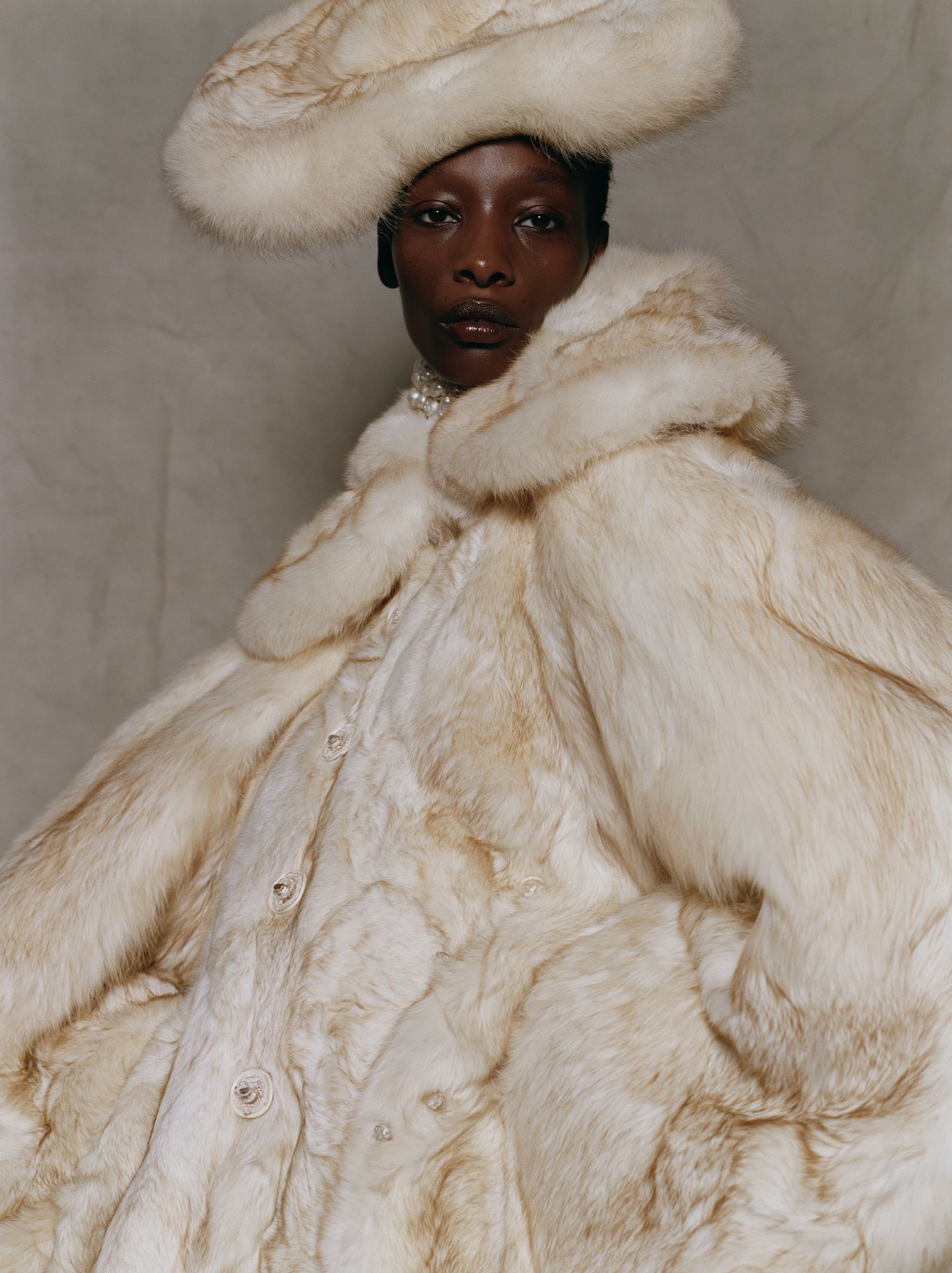 Luxury Fur Fashion Portrait Poster. poster detail