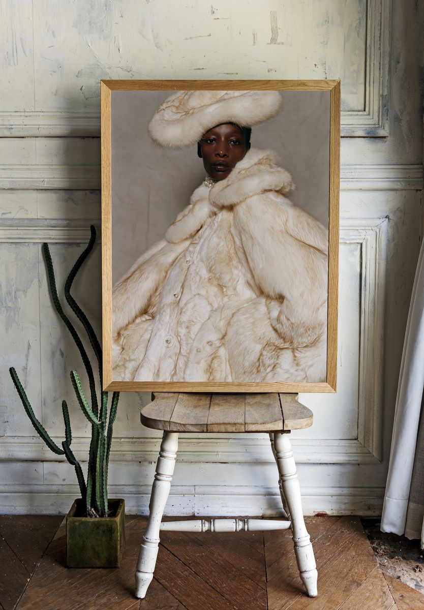 Luxury Fur Fashion Portrait Poster. — room view 1