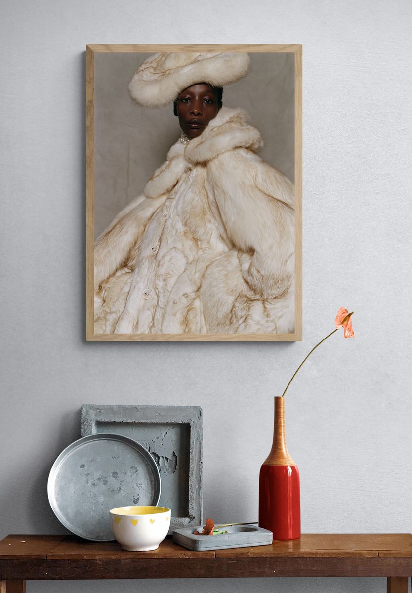 Luxury Fur Fashion Portrait Poster. — room view 3