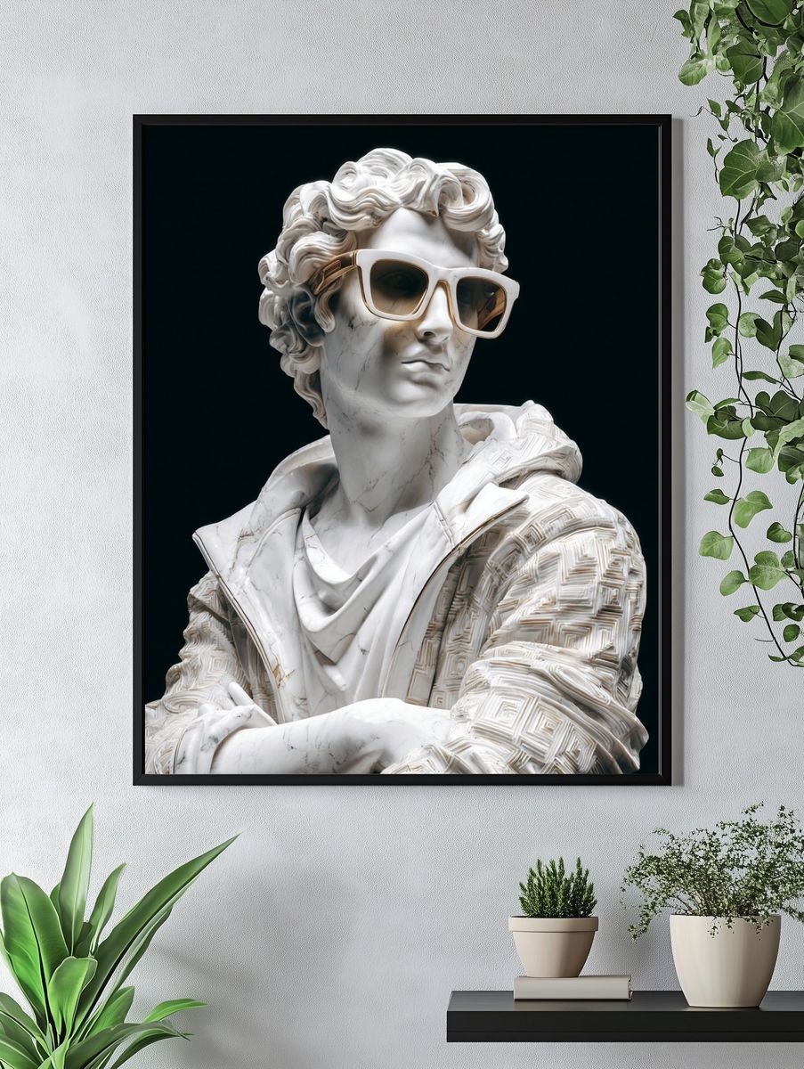 Marble Sunglasses Bust Illustration Poster. — room view 4