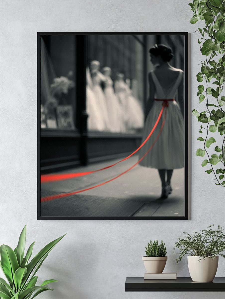 Red Ribbon Fashion Photography Poster. — room view 4