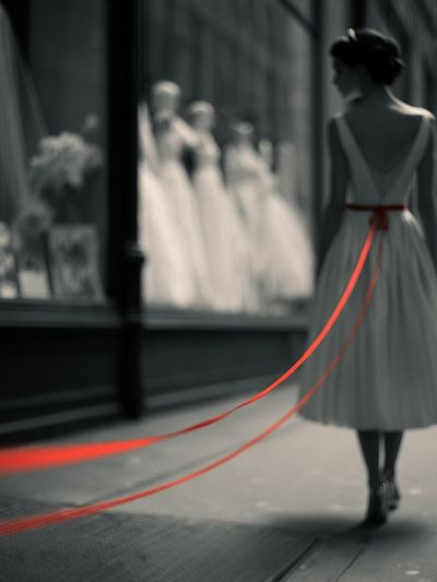 Red Ribbon Fashion Photography Poster. poster