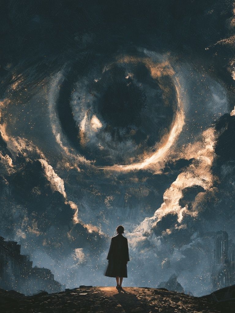 Celestial Portal Surrealism Print. poster — fine-art art
