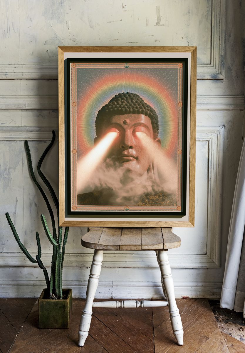 Cosmic Buddha Vision Print. — room view 1