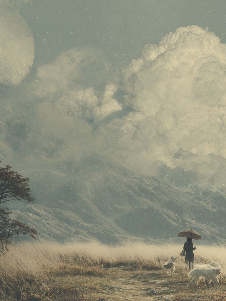 Dreamy Moonlit Landscape Print. poster — fine-art art